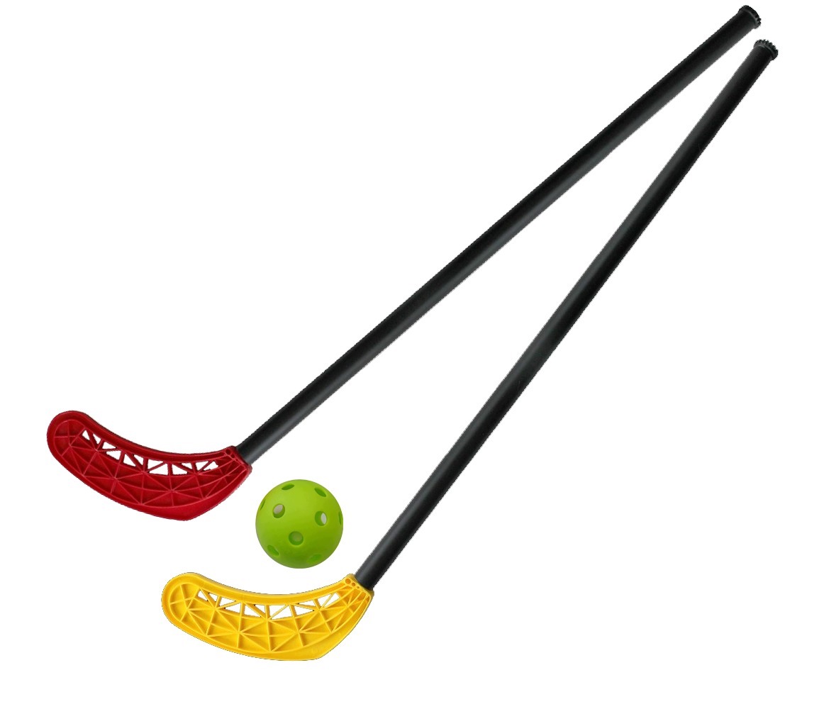 Zestaw 2 x Kije do Unihokeja Plastikowe Proste Piłka KUBISPORT 95 cm – Idealny wybór dla początkujących