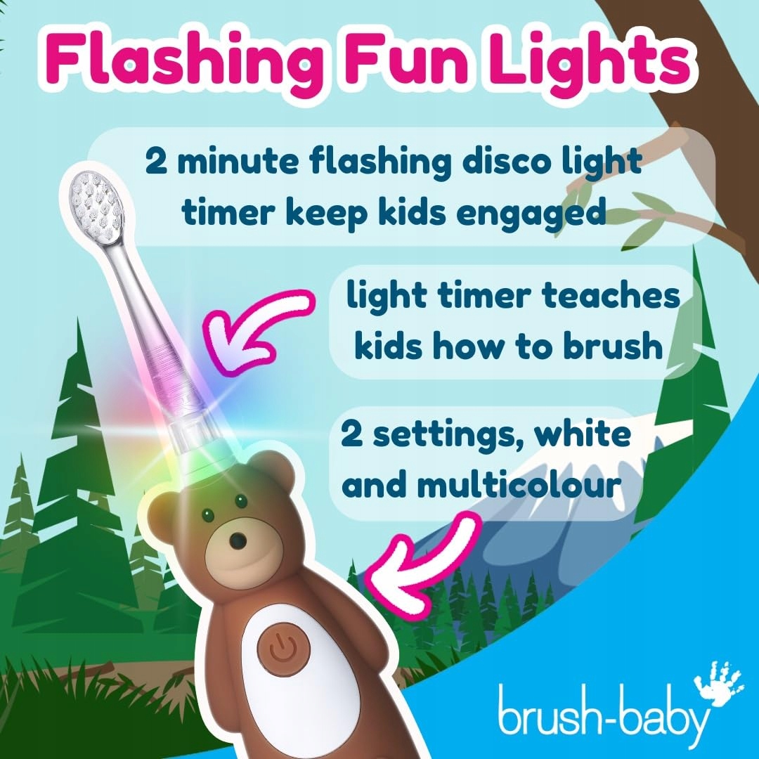 Migające światło dla lepszej zabawy podczas mycia zębów