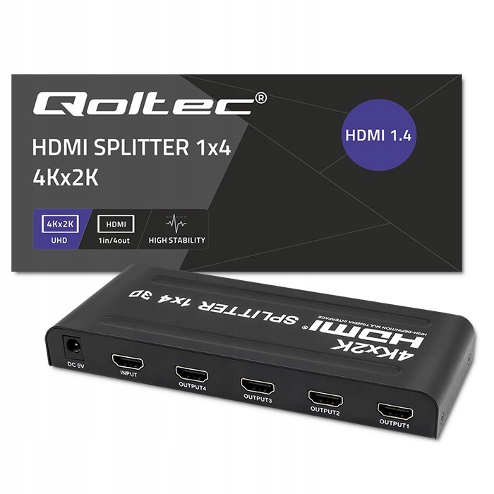 Qoltec Rozdzielacz aktywny Qoltec Splitter 4 x HDMI 4K x 2K – Idealne rozwiązanie dla Twojego systemu multimedialnego