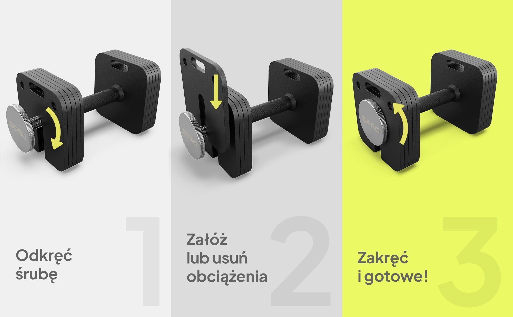 ZIPRO Hantla z regulacja obciążenia 24 kg