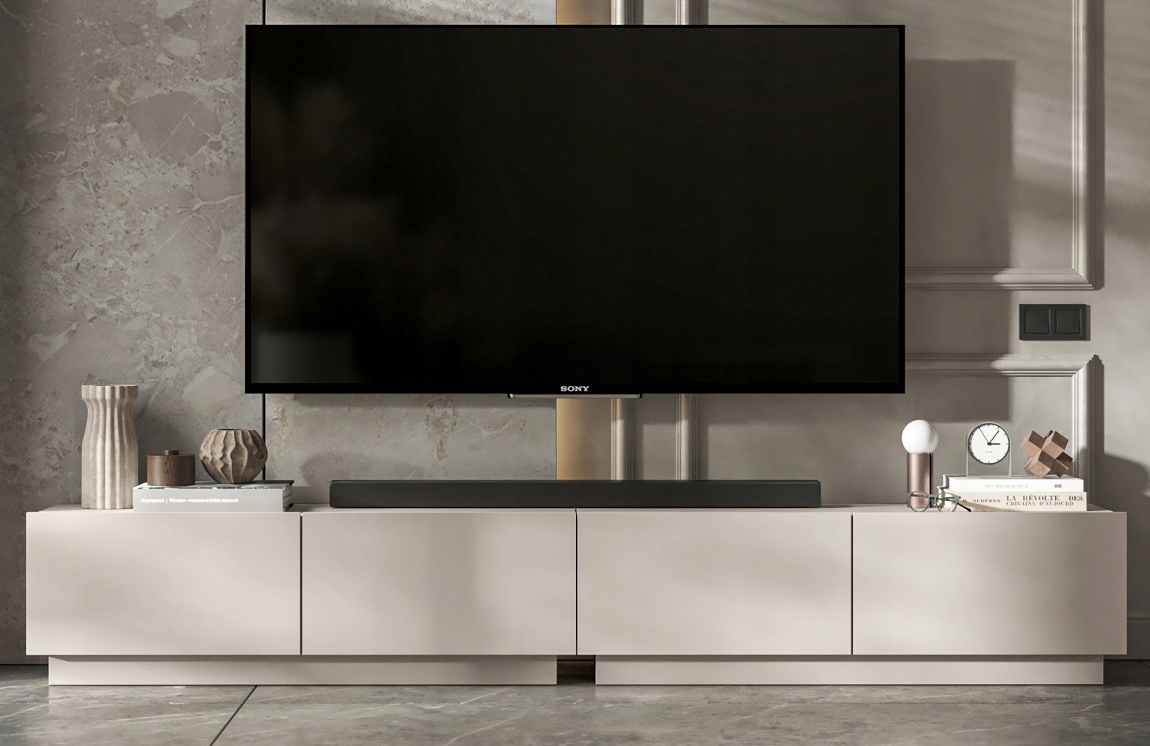 Szafka RTV Loft Komoda industrialna stojąca / wisząca Kaszmir MAT 240 cm – Elegancja i funkcjonalność w Twoim wnętrzu