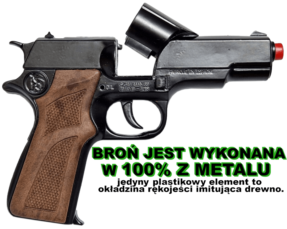 Pistolet Metalowy Na Kapiszony COLT GONHER Policyjny Hukowy 8-Strzałowy TOMDORIX