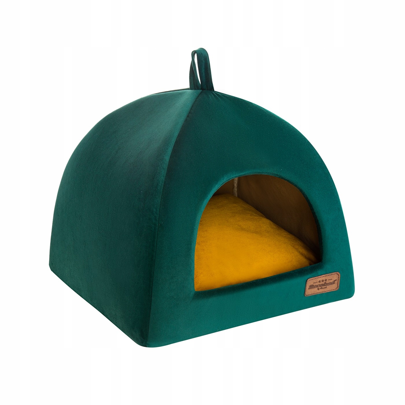 Budka dla psa Triton RECOBED welurowa zielona M 50x50 cm – Komfort i styl dla Twojego pupila