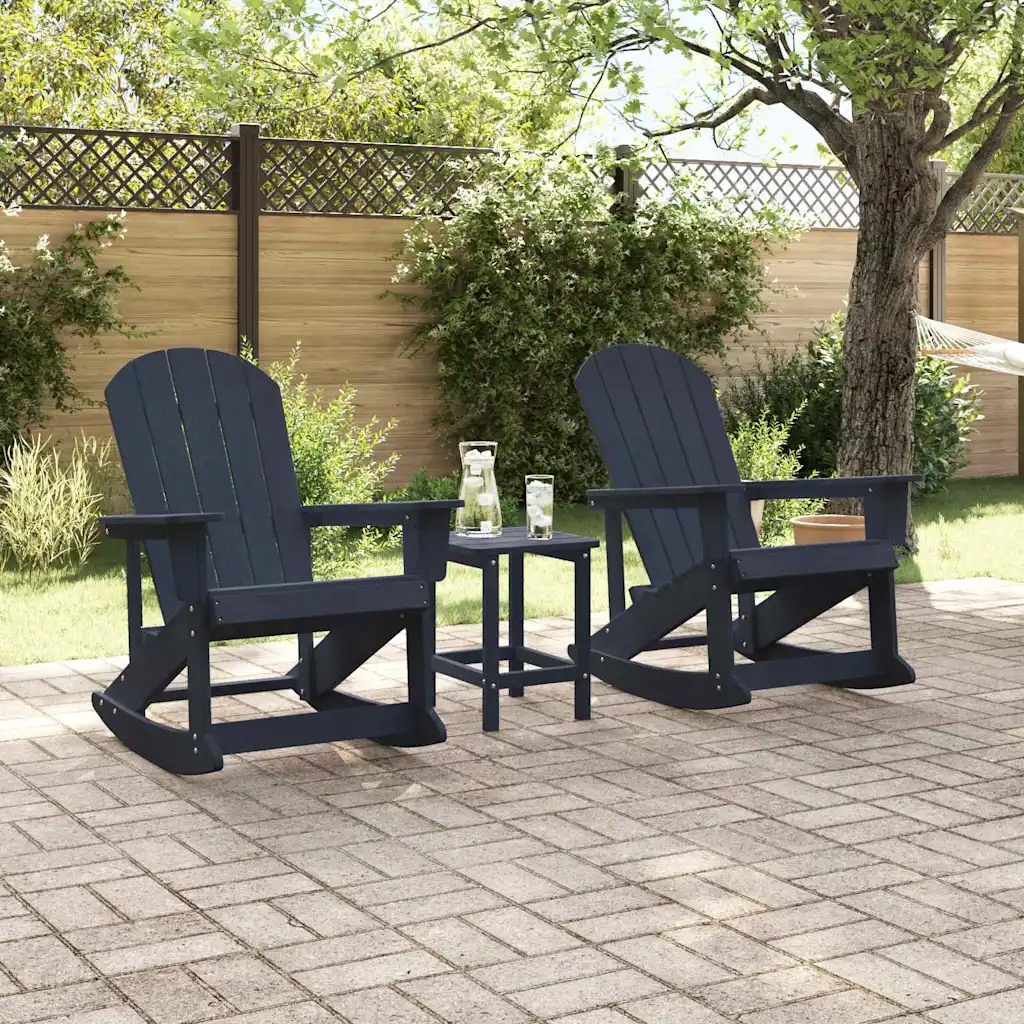 Fotele bujane Adirondack 2 szt. Ciemnoniebieski HDPE* – Idealne do relaksu w ogrodzie