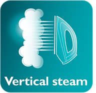 Pionowy strumień pary umożliwia prasowanie wiszących tkanin