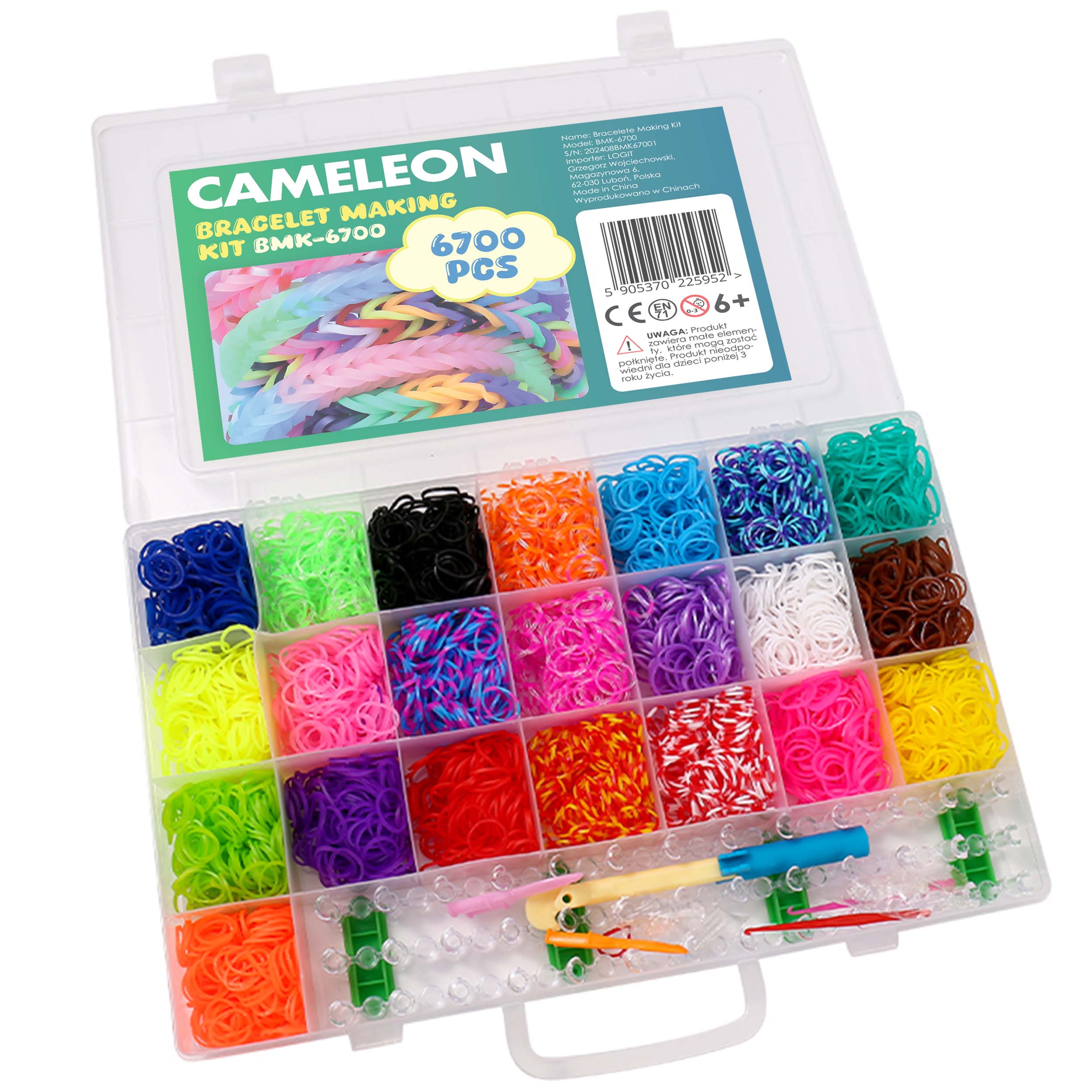 Mega Zestaw Gumki Do Robienia Bransoletek Duży XXL – 6700 szt na prezent DIY