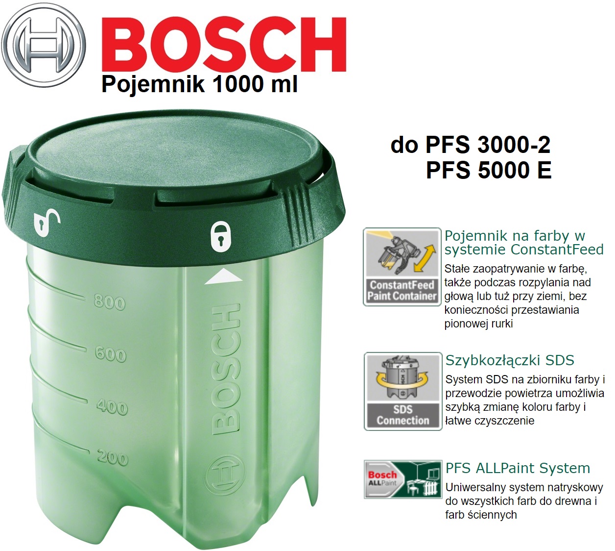Wygodna pojemność 1000 ml – Mniej przerywania pracy