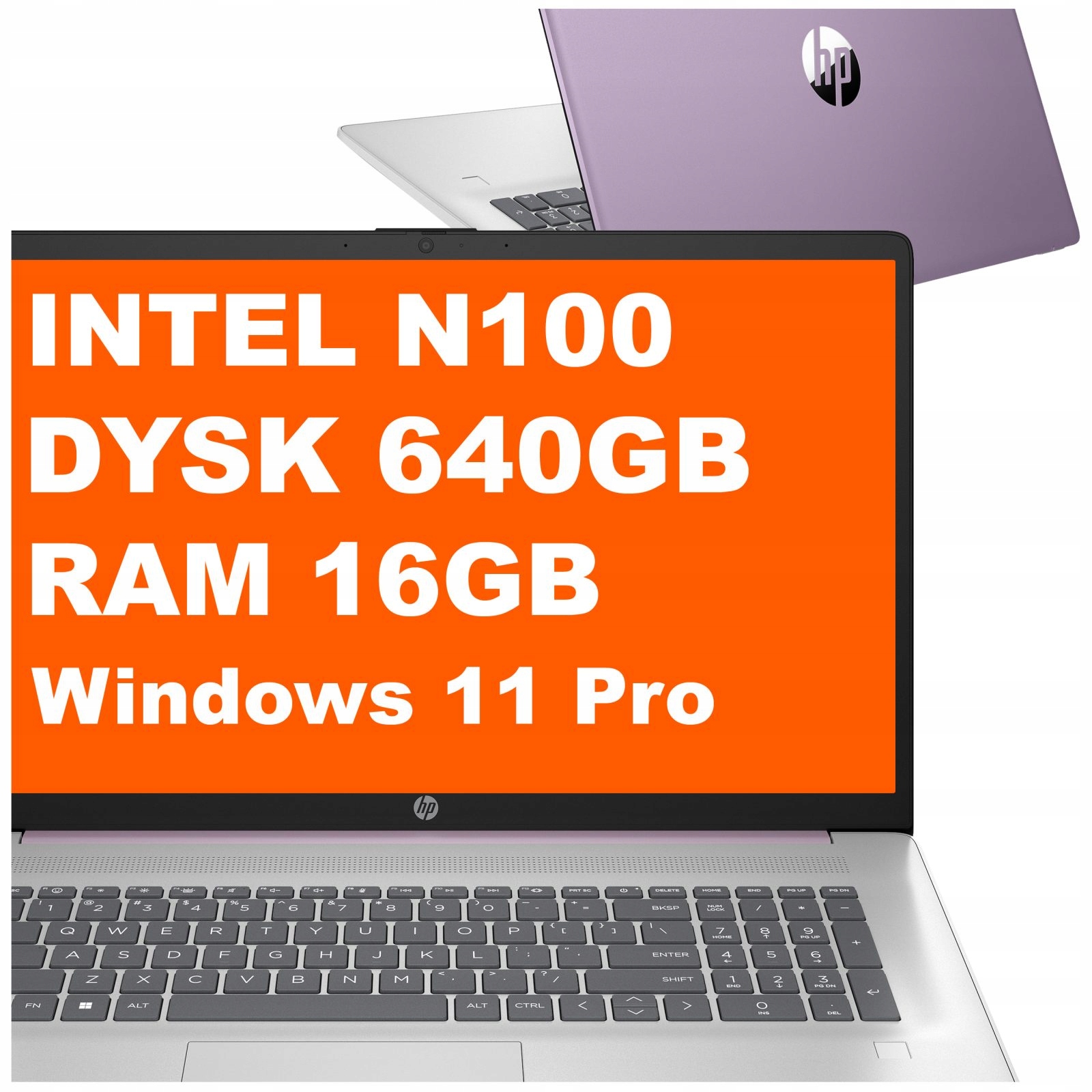 Laptop HP 17-cn Intel N100 16GB 640GB Intel UHD HD+ Win 11 Pro Fioletowy – Idealny wybór do pracy i rozrywki
