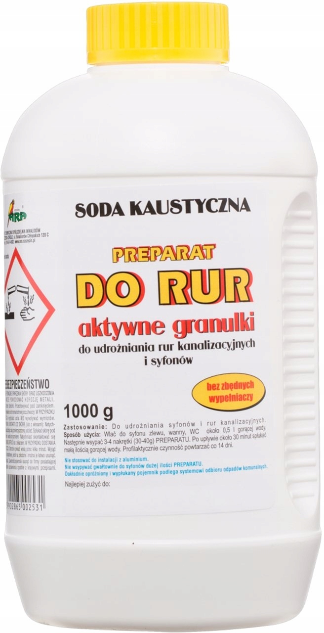 Ara soda kaustyczna preparat do udrożniania rur 1000g – Skuteczne rozwiązanie dla zatorów
