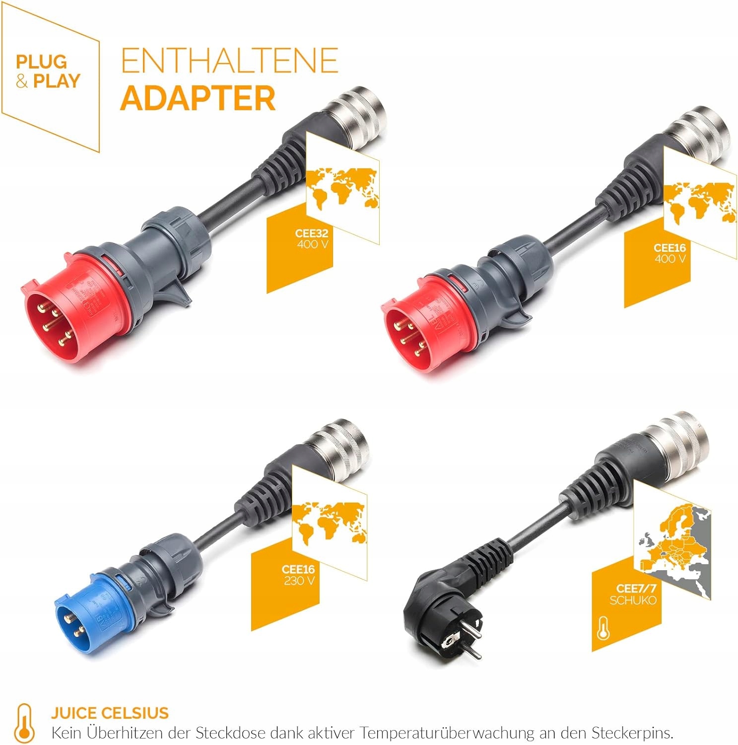 Adaptery do ładowania w różnych gniazdach