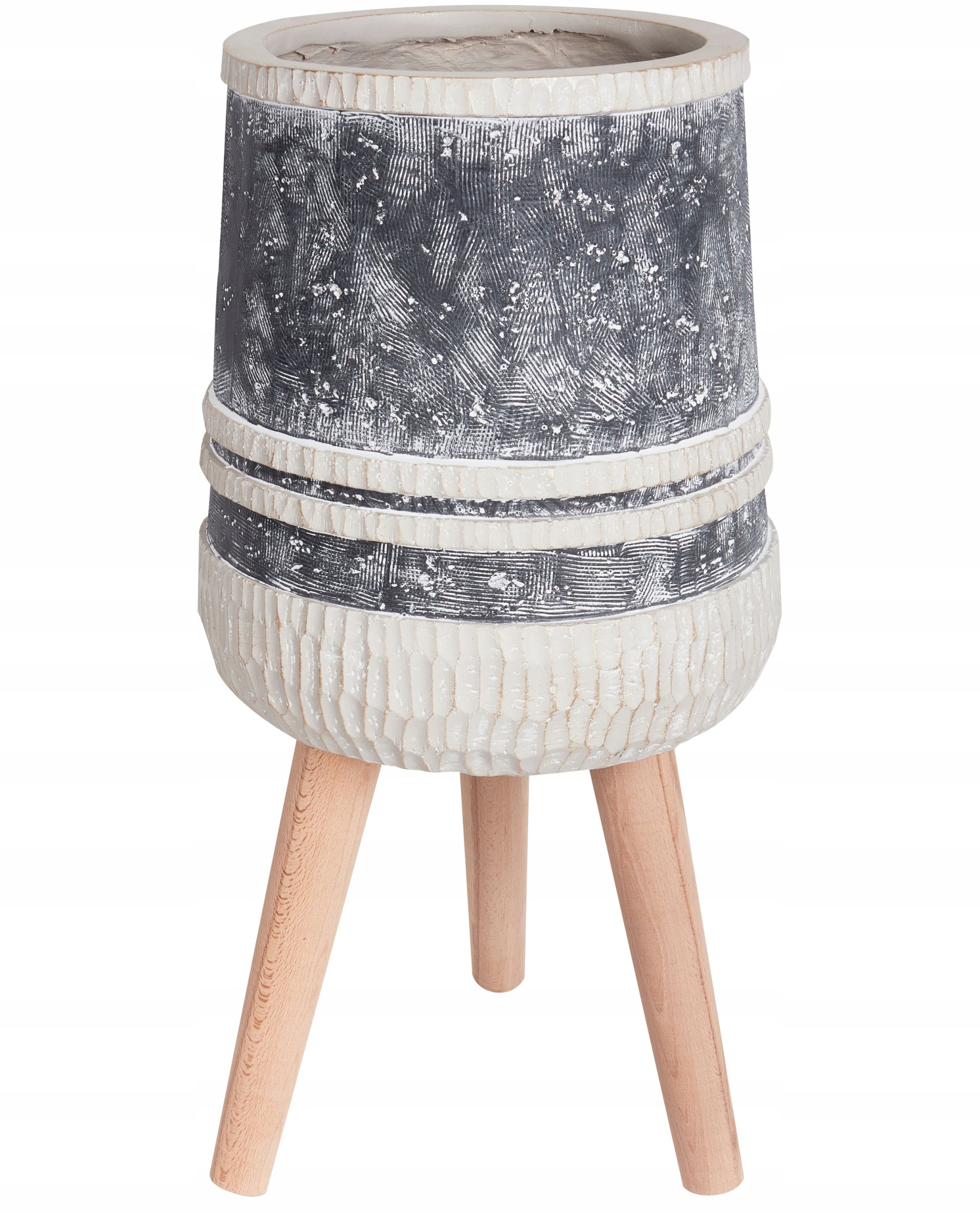 Doniczka na nóżkach ARISAEMA Ceramika 27 cm Szary Lumarko – Stylowy dodatek do Twojego wnętrza