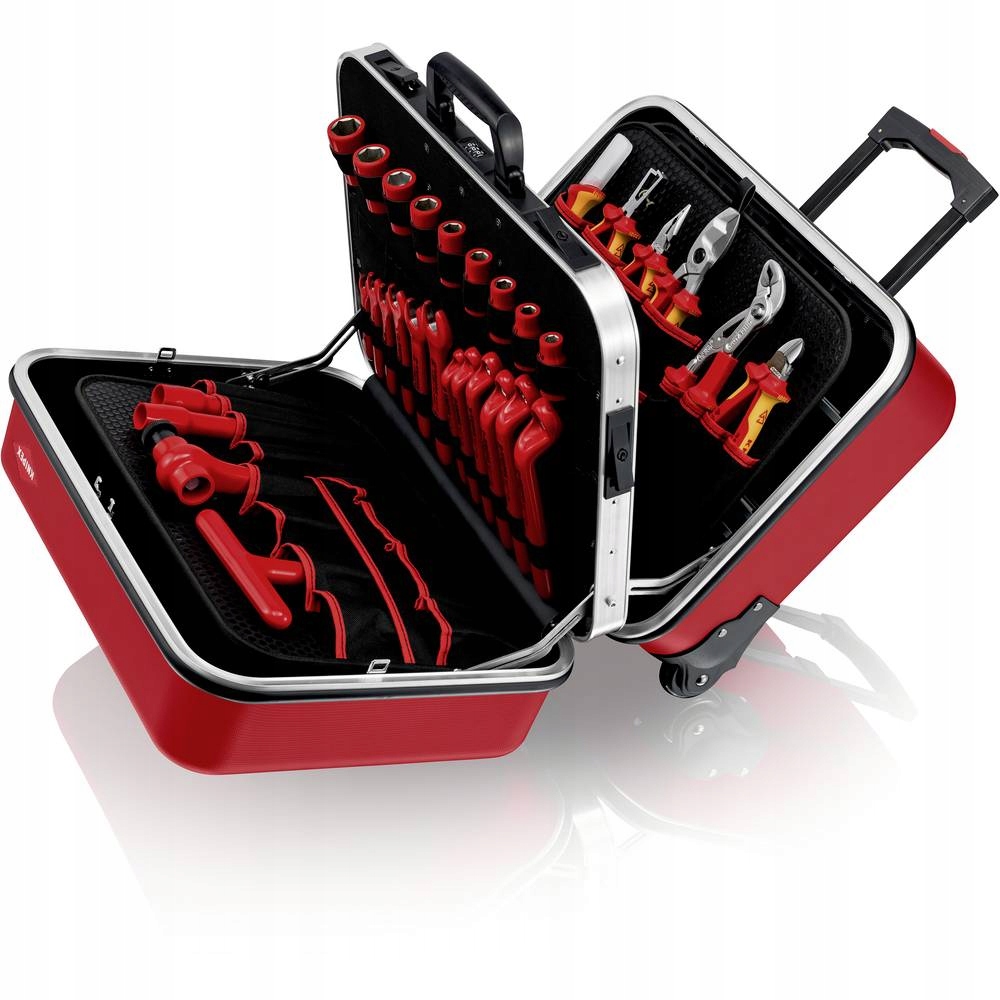 Wytrzymała konstrukcja z tworzywa ABS w intensywnym czerwonym kolorze