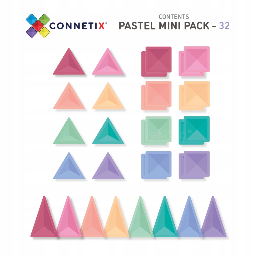Klocki magnetyczne Connetix Pastel Mini Pack 32 – Kreatywna zabawa dla dzieci od 3 roku życia