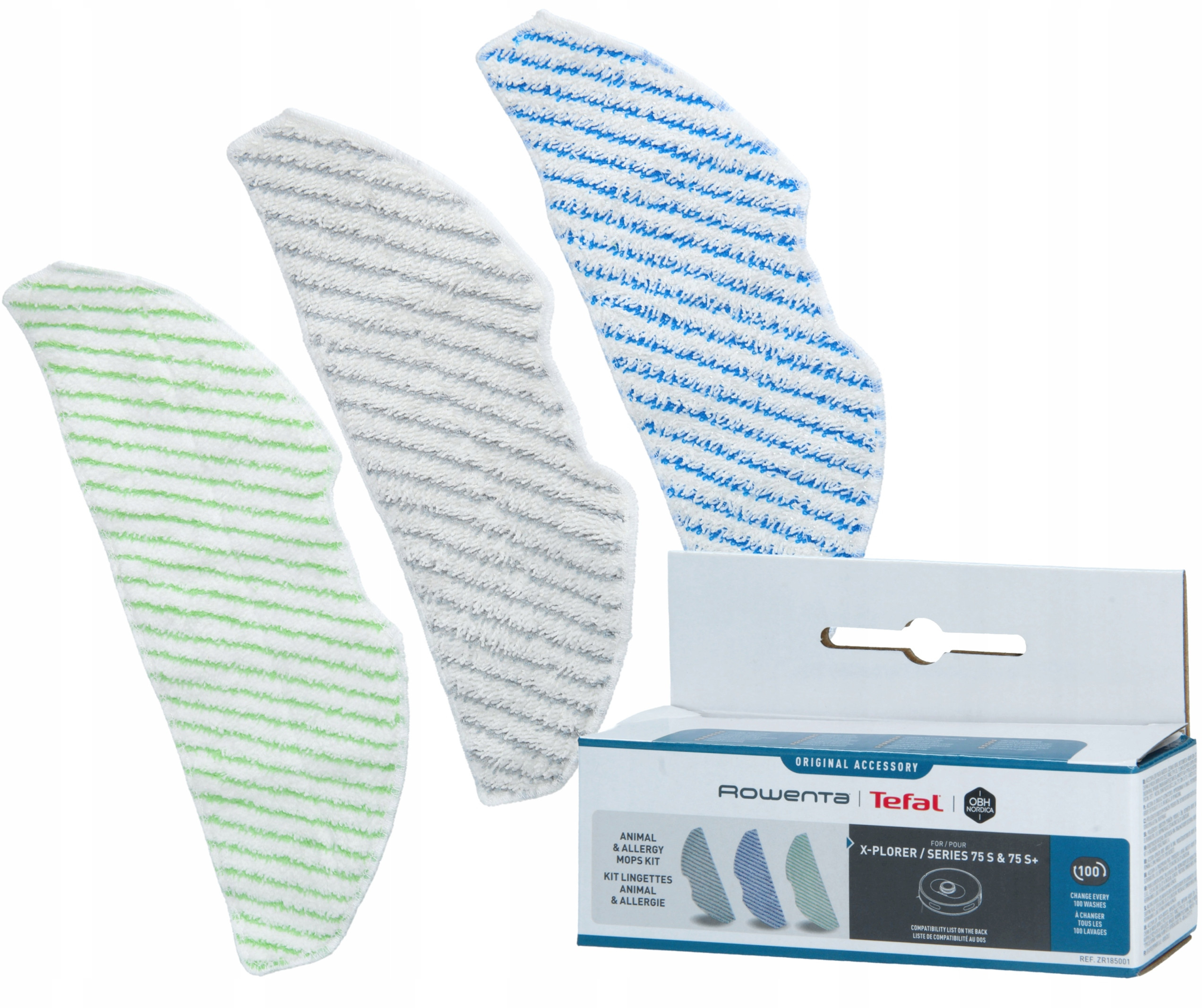 Tefal 3 gab. - Mikroskiedras lupatinas robotam puteklu sucejam Xplorer S75 – Doskonałe akcesoria do czyszczenia