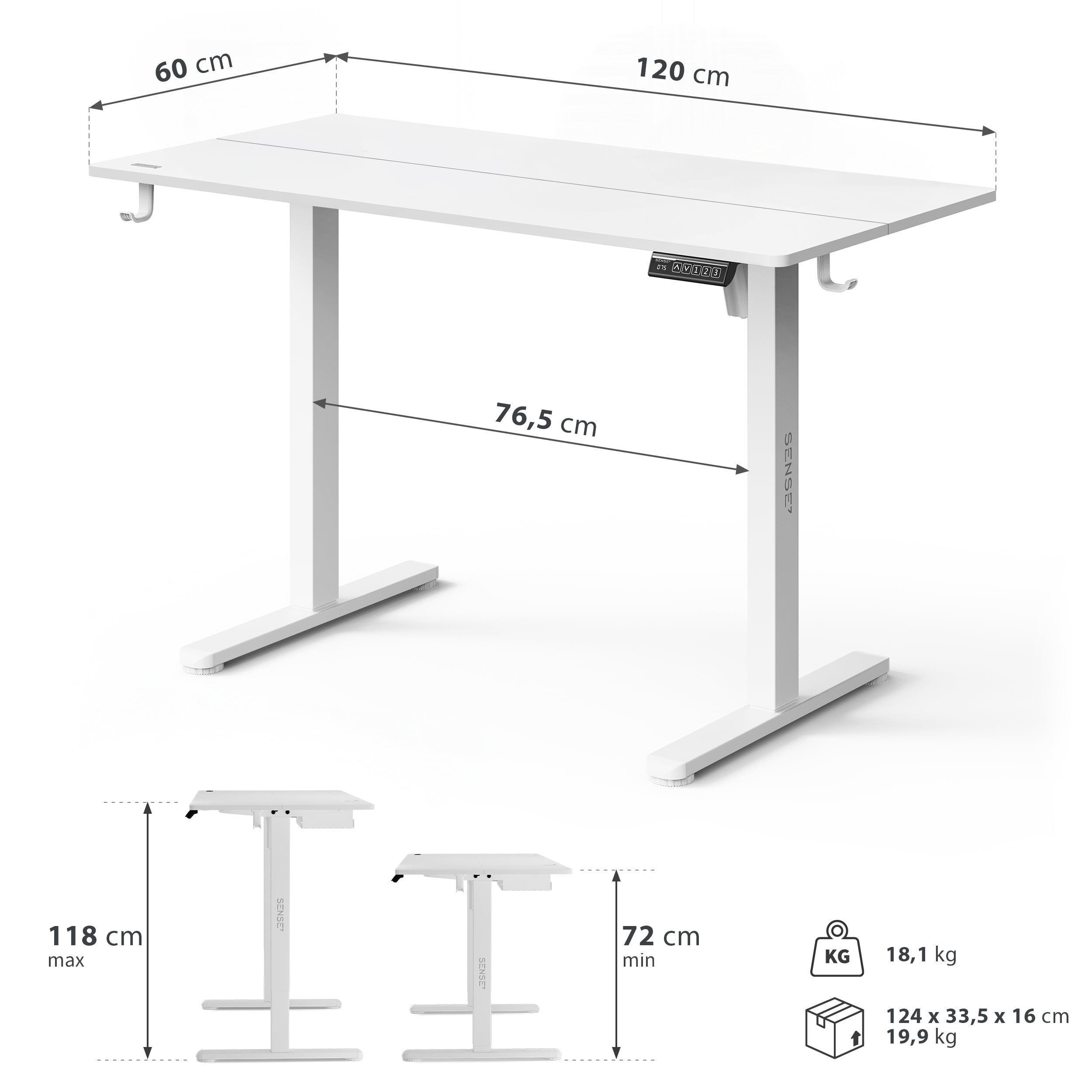 Biurko elektryczne Sense7 Nojo Light