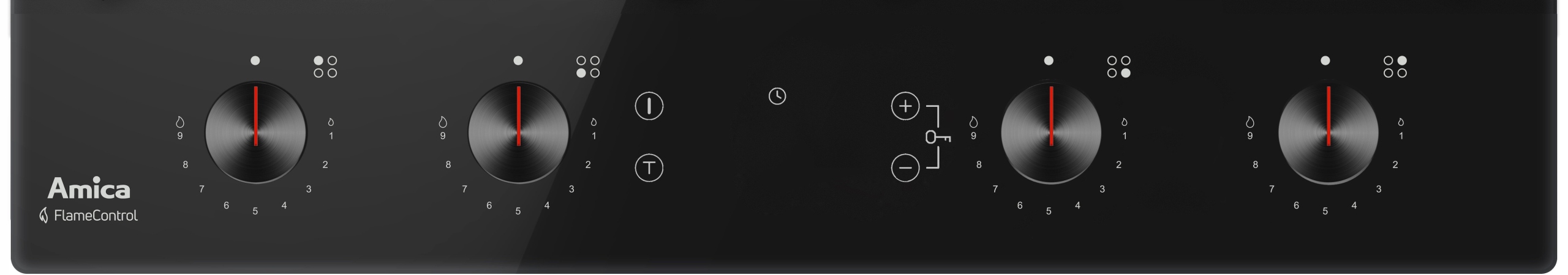 Pełna kontrola płomienia z 9 poziomami mocy