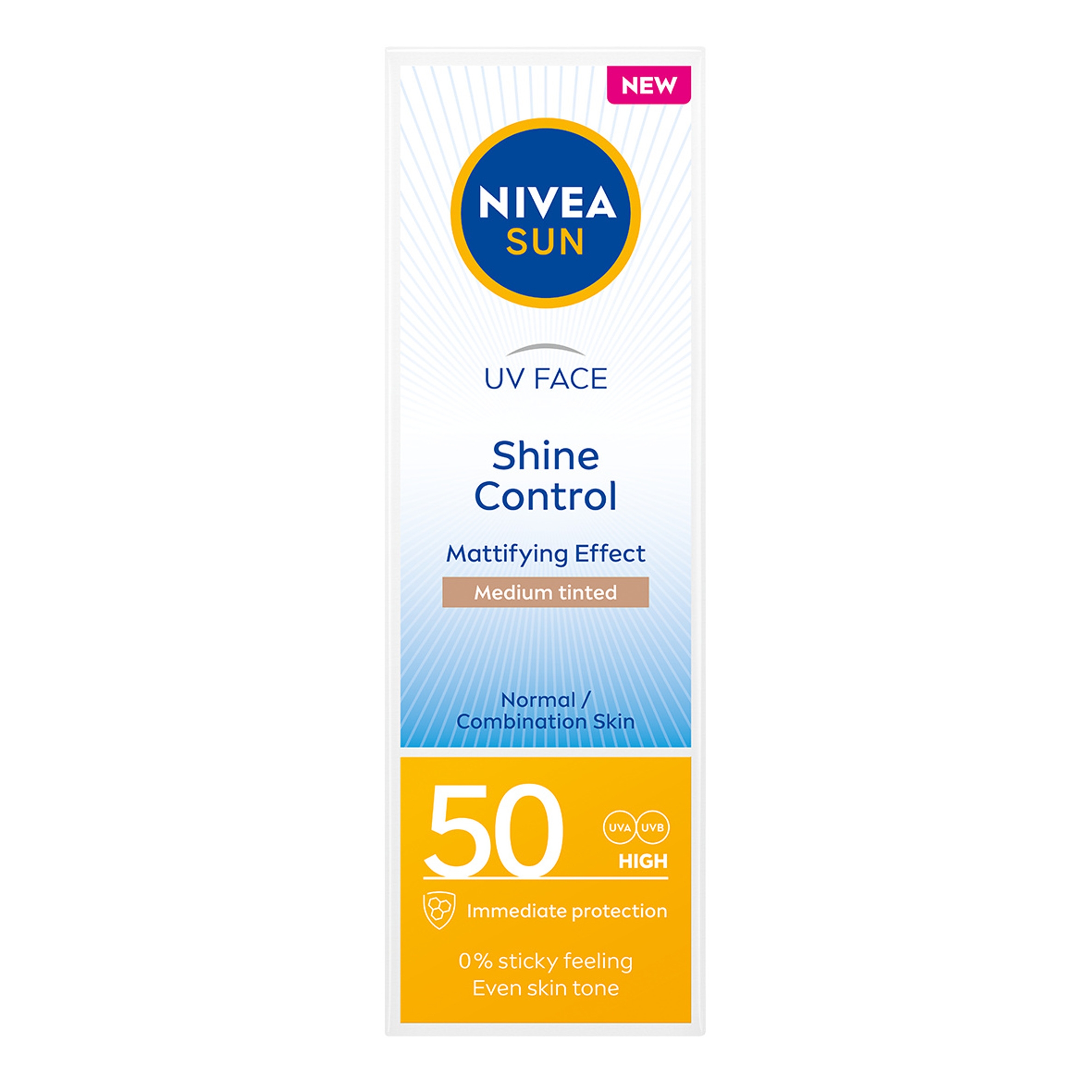 NIVEA SUN Shine Control Krem matujący do twarzy SPF 50 – Ochrona i matowe wykończenie