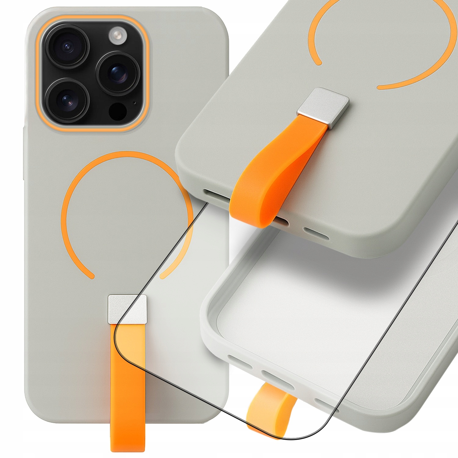 Etui Do Apple iPhone 16 Pro Max Do MagSafe (Szary, Uchwyt na palec) – Ochrona i styl w jednym