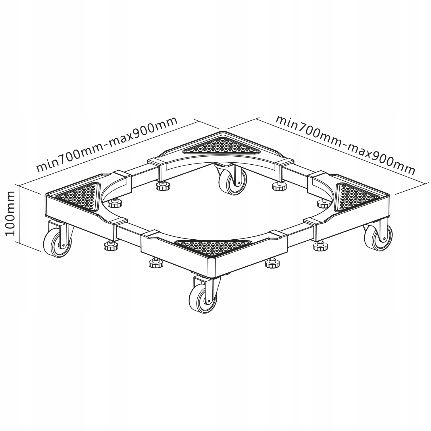 Regulowana szerokość od 700 do 900 mm – Uniwersalne dopasowanie do różnych modeli