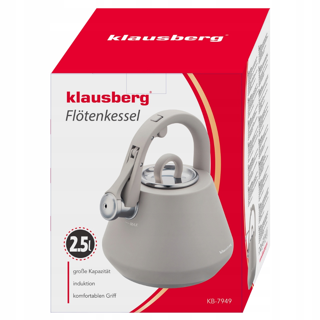 Czajnik stalowy z gwizdkiem Klausberg KB-7949 – Idealny do Twojej kuchni