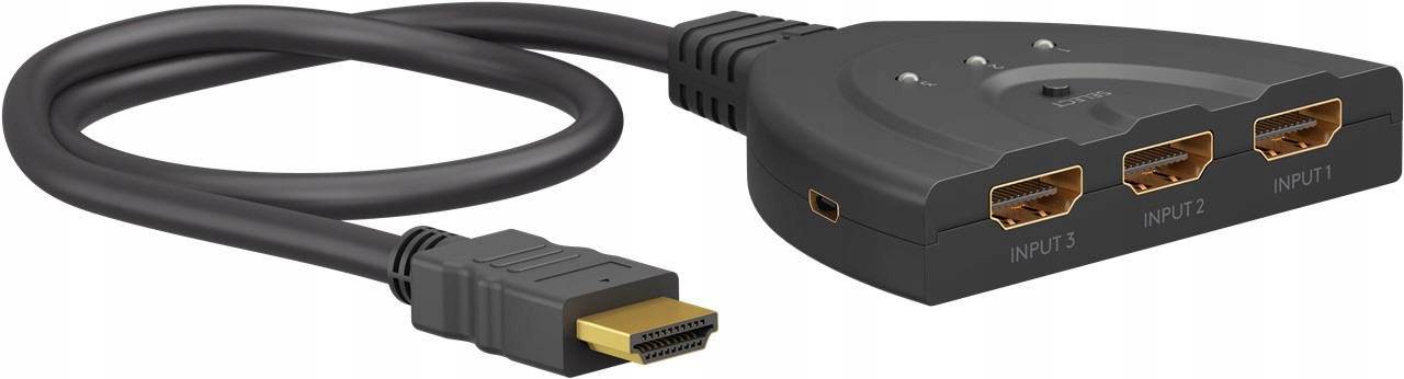Ręczny przełącznik HDMI 3 do 1 (4K @ 60 Hz) – Wygodne przełączanie między urządzeniami