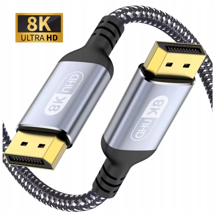 Kabel DisplayPort 8K DP 1.4 8K 60Hz, 4K 144Hz, 3m – Wysoka jakość obrazu i dźwięku