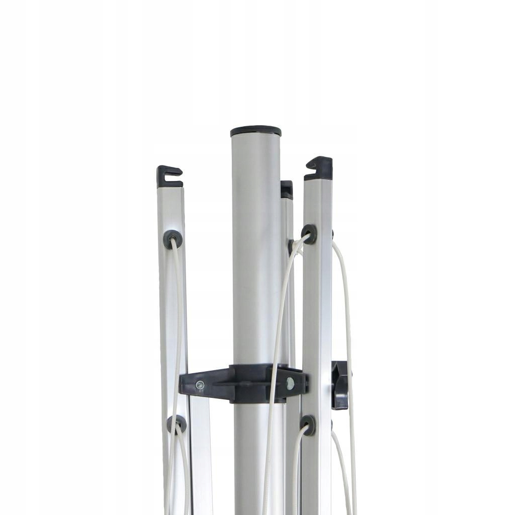 Wytrzymałe aluminiowe ramiona i mocna linka o długości 40 m