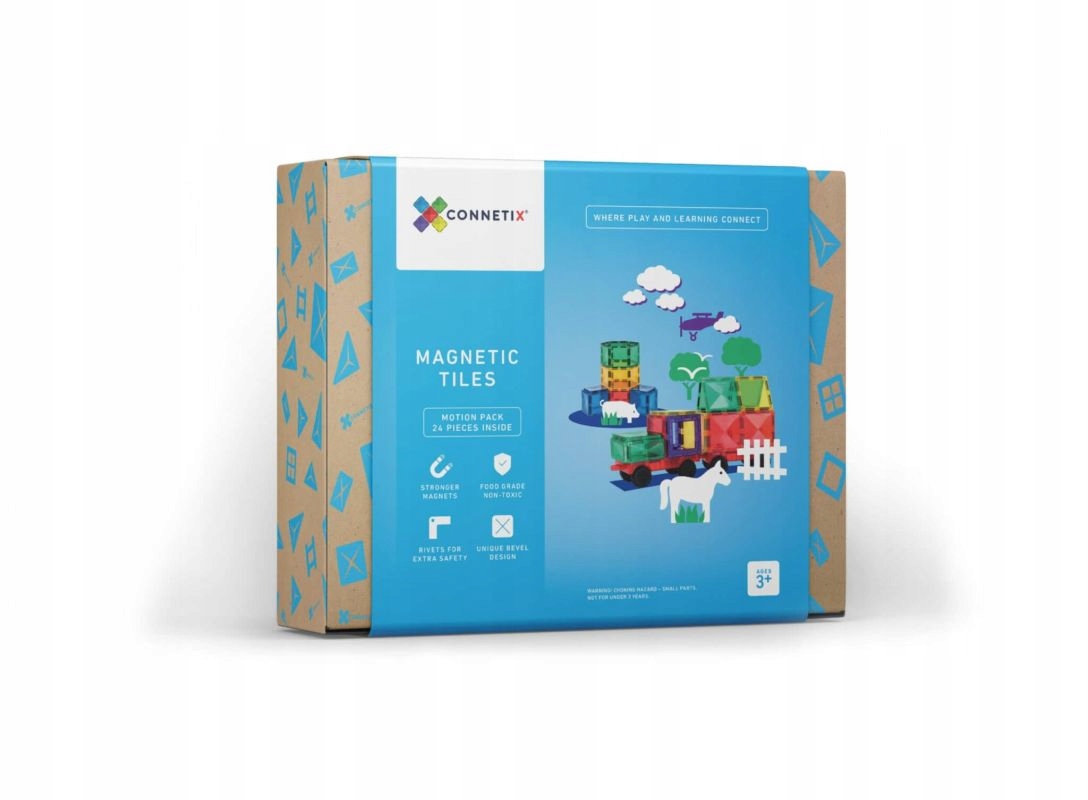 Klocki magnetyczne Connetix - Rainbow Motion Pack 24 el. – Kreatywna zabawa dla dzieci