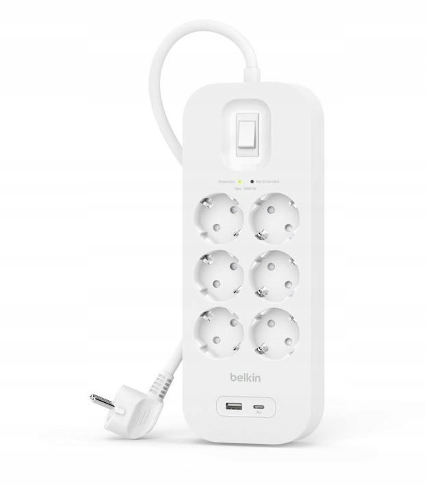 Sześć gniazd AC z portami USB dla wygody