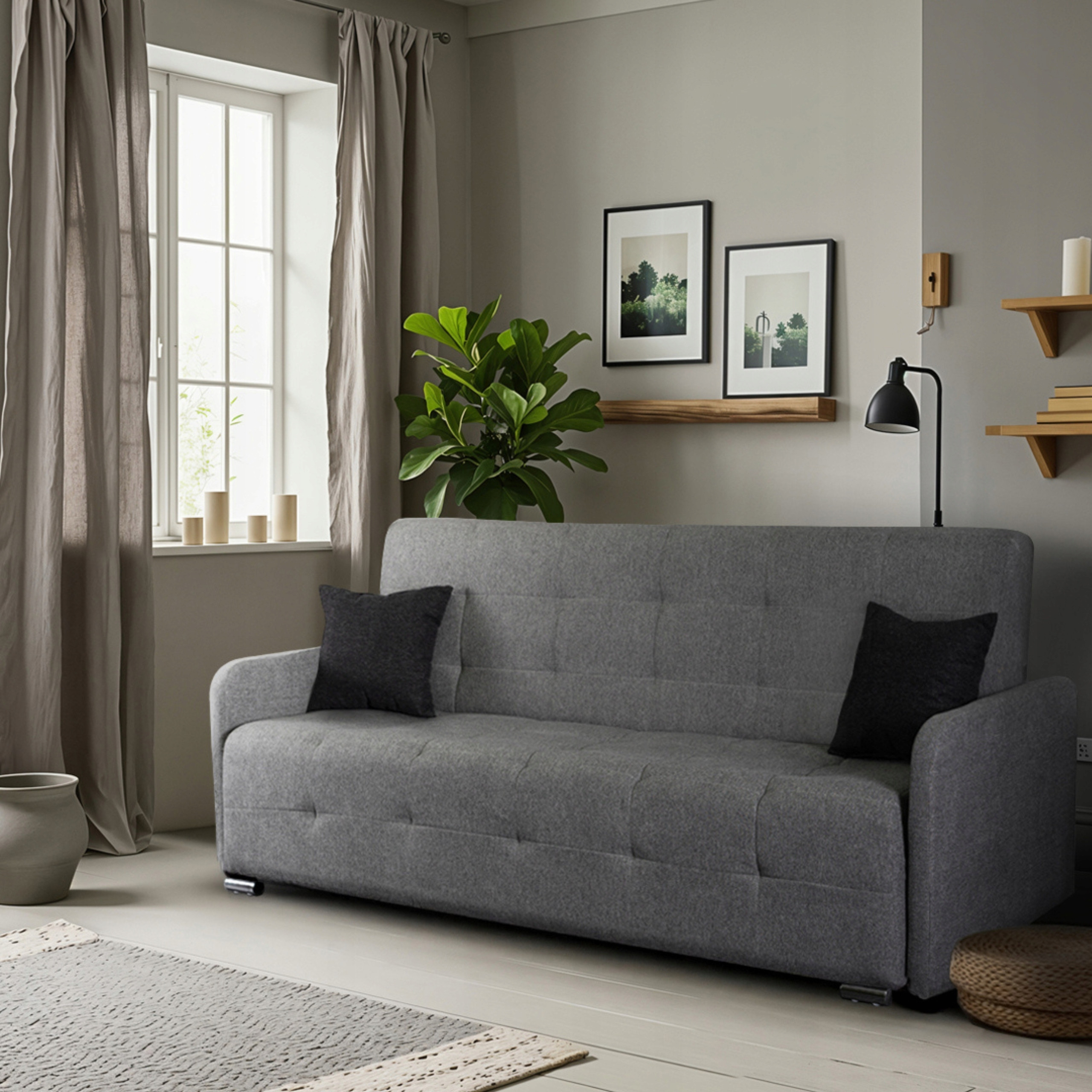 Wersalka Sofa Kanapa Rozkładana Z Funkcją Spania Dwuosobowa Szara ARIA – Komfort i styl w Twoim domu