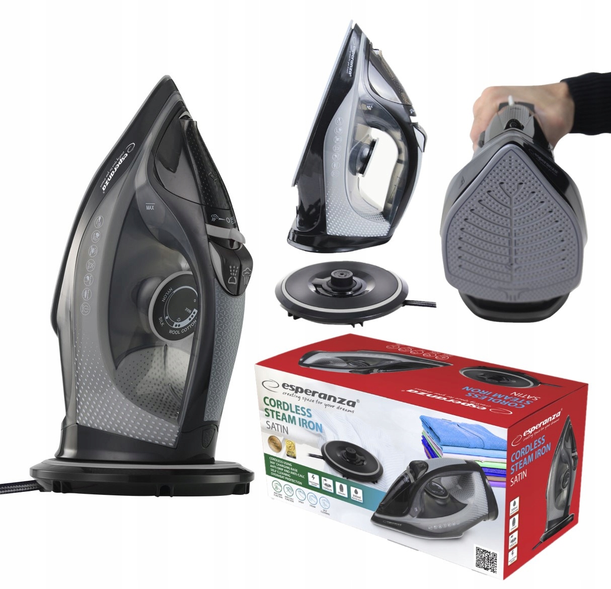 Żelazko parowe bezprzewodowe EHI011 Esperanza – Wygoda i nowoczesność w codziennym prasowaniu