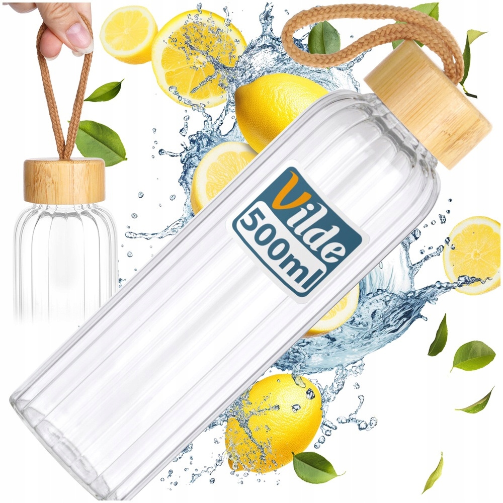 Butelka na wodę szklana 500 ml – Stylowy wybór na każdy dzień