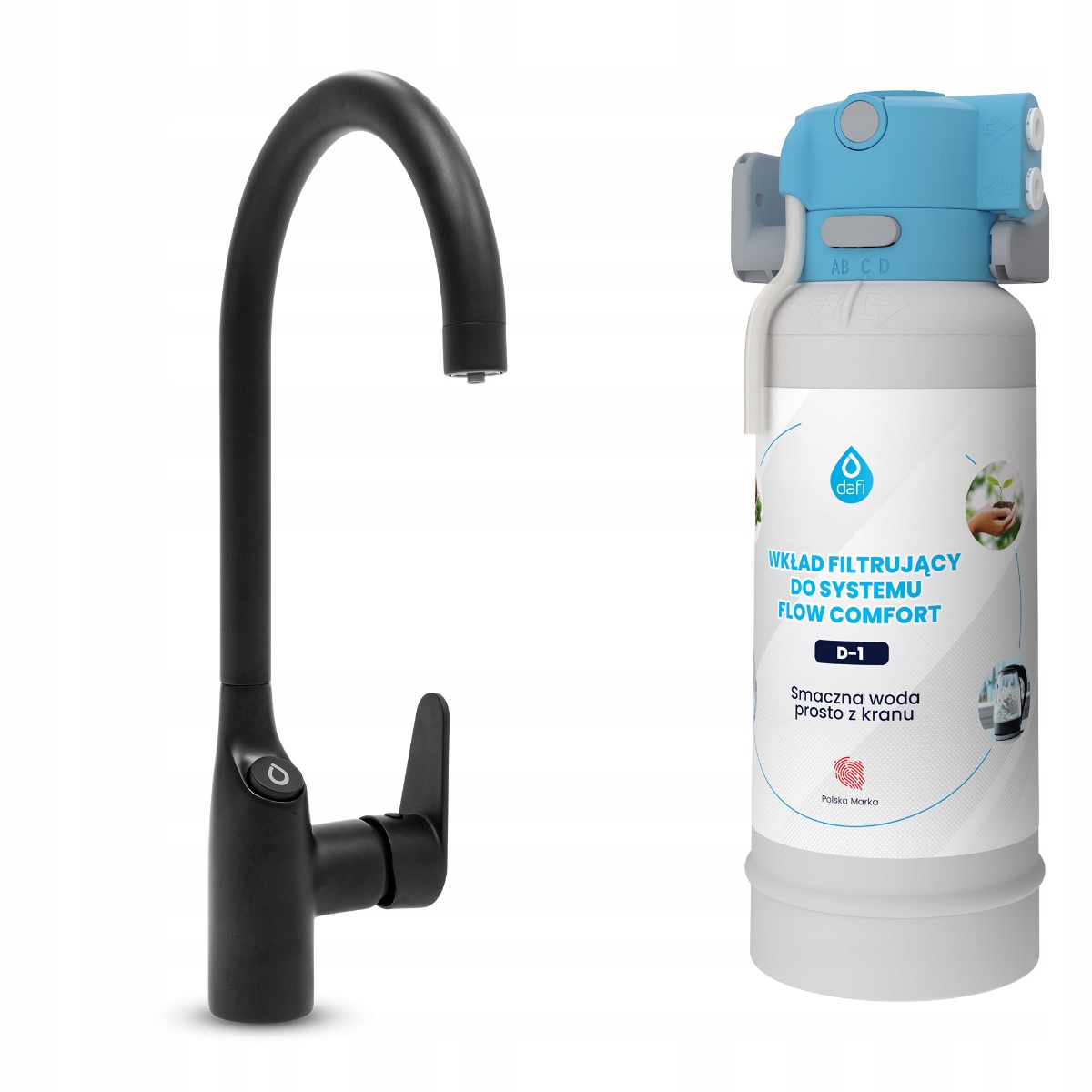 System filtrowania wody Flow Comfort + Bateria Como Czarna – Idealne rozwiązanie dla Twojego domu