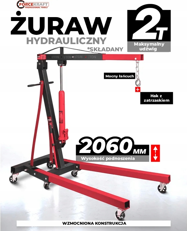 Wysokość podnoszenia do 2060 mm – Idealny do różnych zastosowań