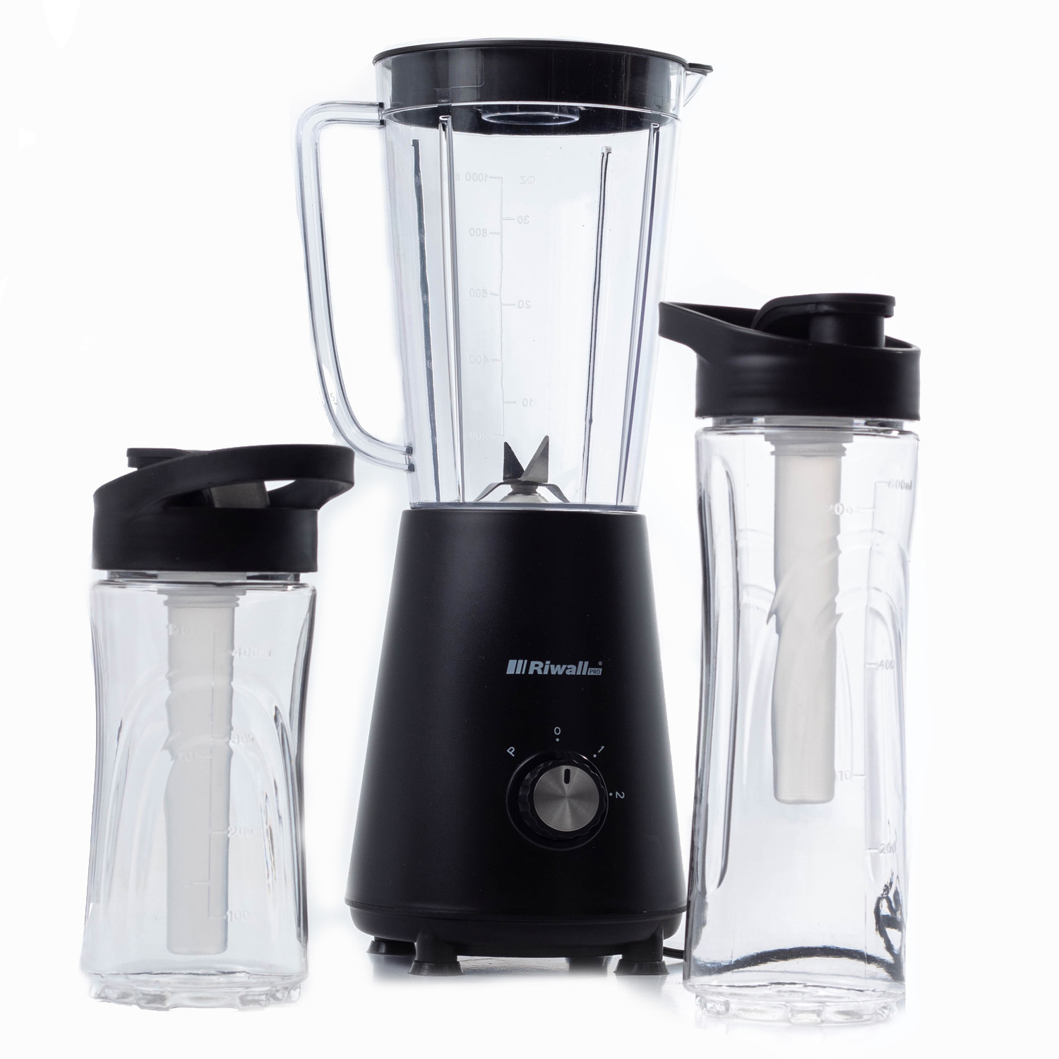 Blender kielichowy Smoothie 2 bidony 2 wkłady chłodzące 5w1 Riwall RBL-01 – Twój partner w zdrowym odżywianiu