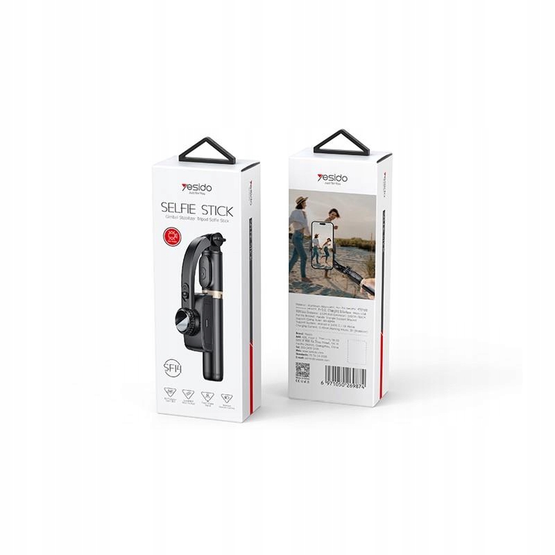 Yesido SF14 Selfiestick/Gimbal Bluetooth + Pilot (Tripod), CZARNY – Idealny towarzysz do selfie