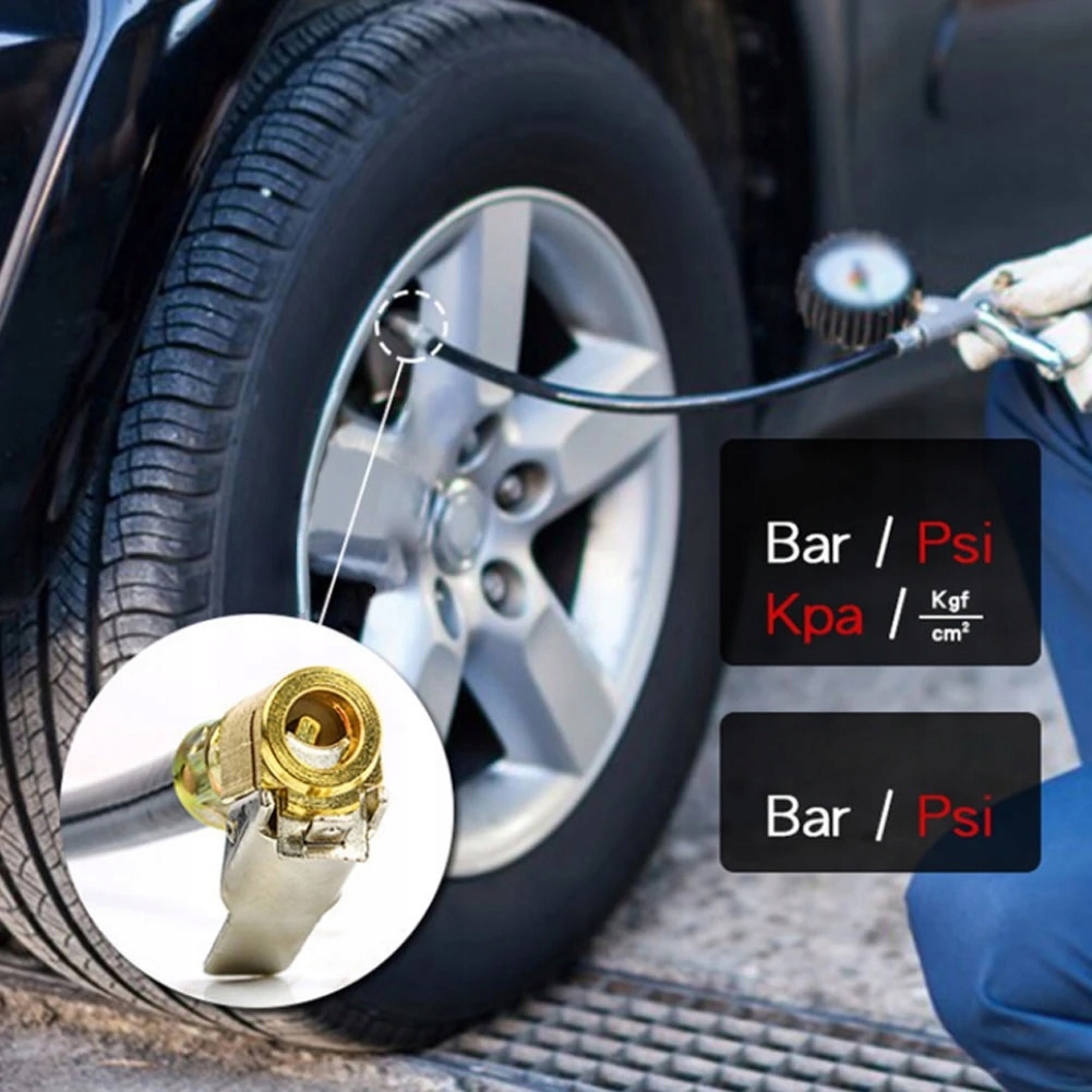 Precyzyjne pompowanie opon z zakresem ciśnienia 0-255 PSI