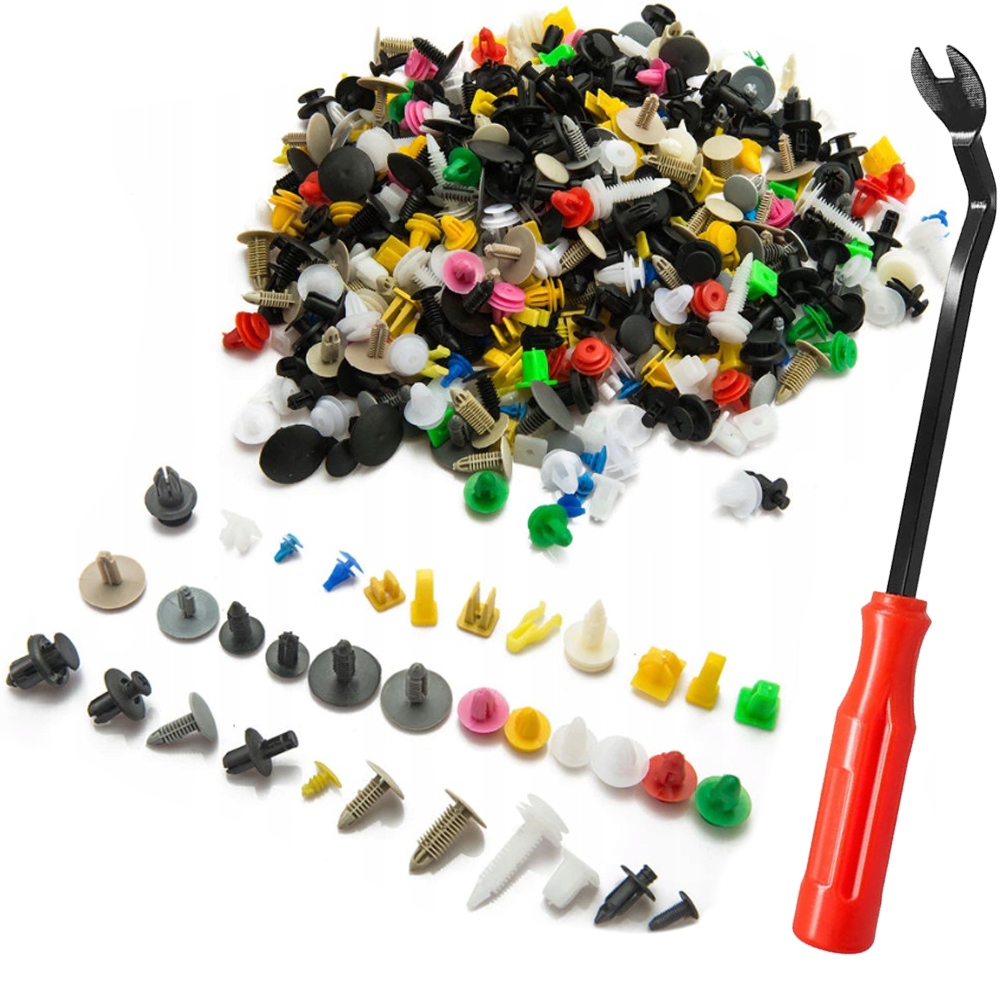 Spinki do tapicerki Zestaw Spinek Mix 500szt Klucz – Niezbędne akcesoria do naprawy wnętrza samochodu