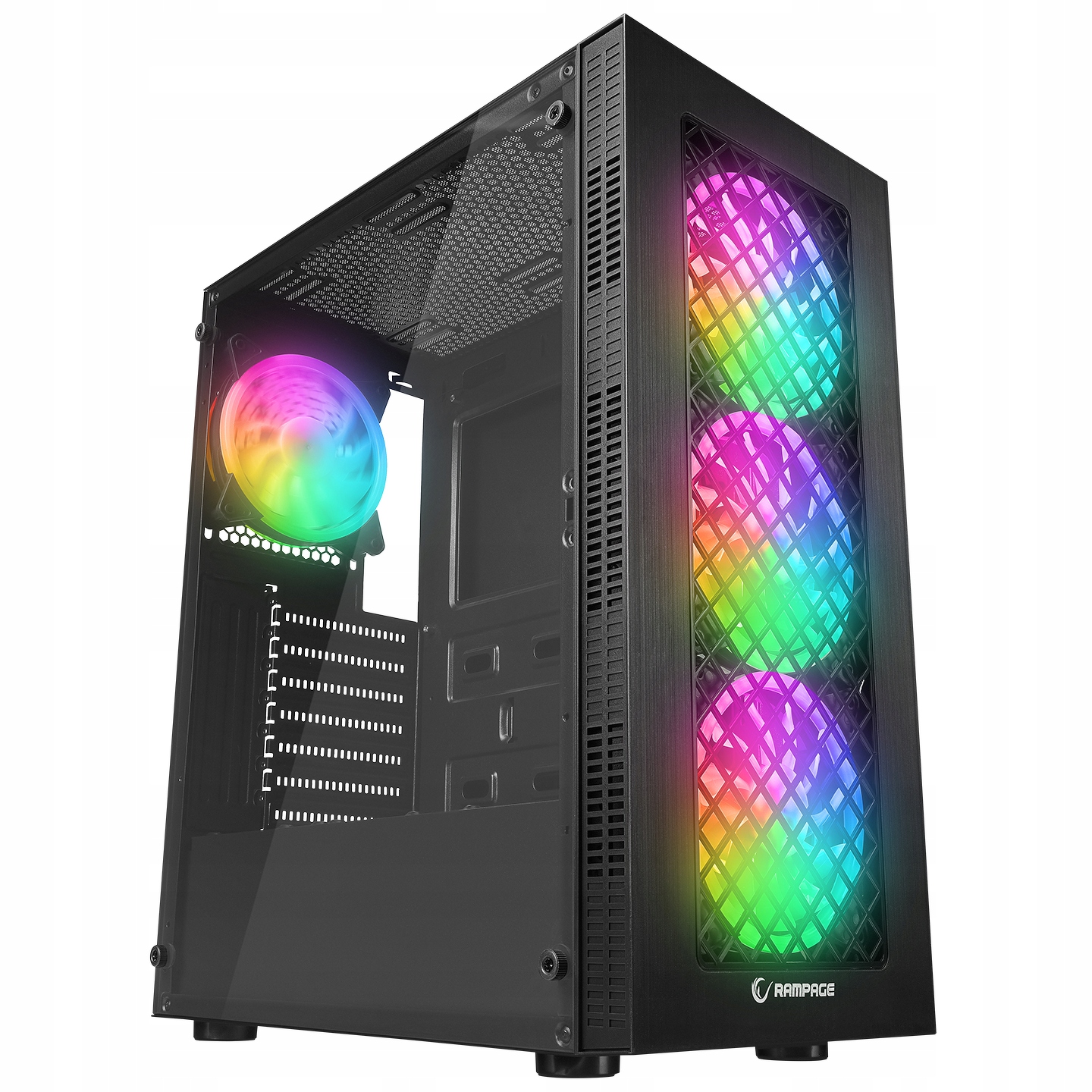 Rampage PLAID V1 – Obudowa PC z oknem i wentylatorami RGB