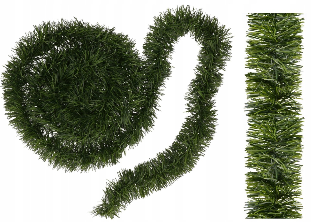 Świąteczny łańcuch choinkowy zielony dekoracyjny 7x270cm – Wprowadź magię świąt do swojego domu