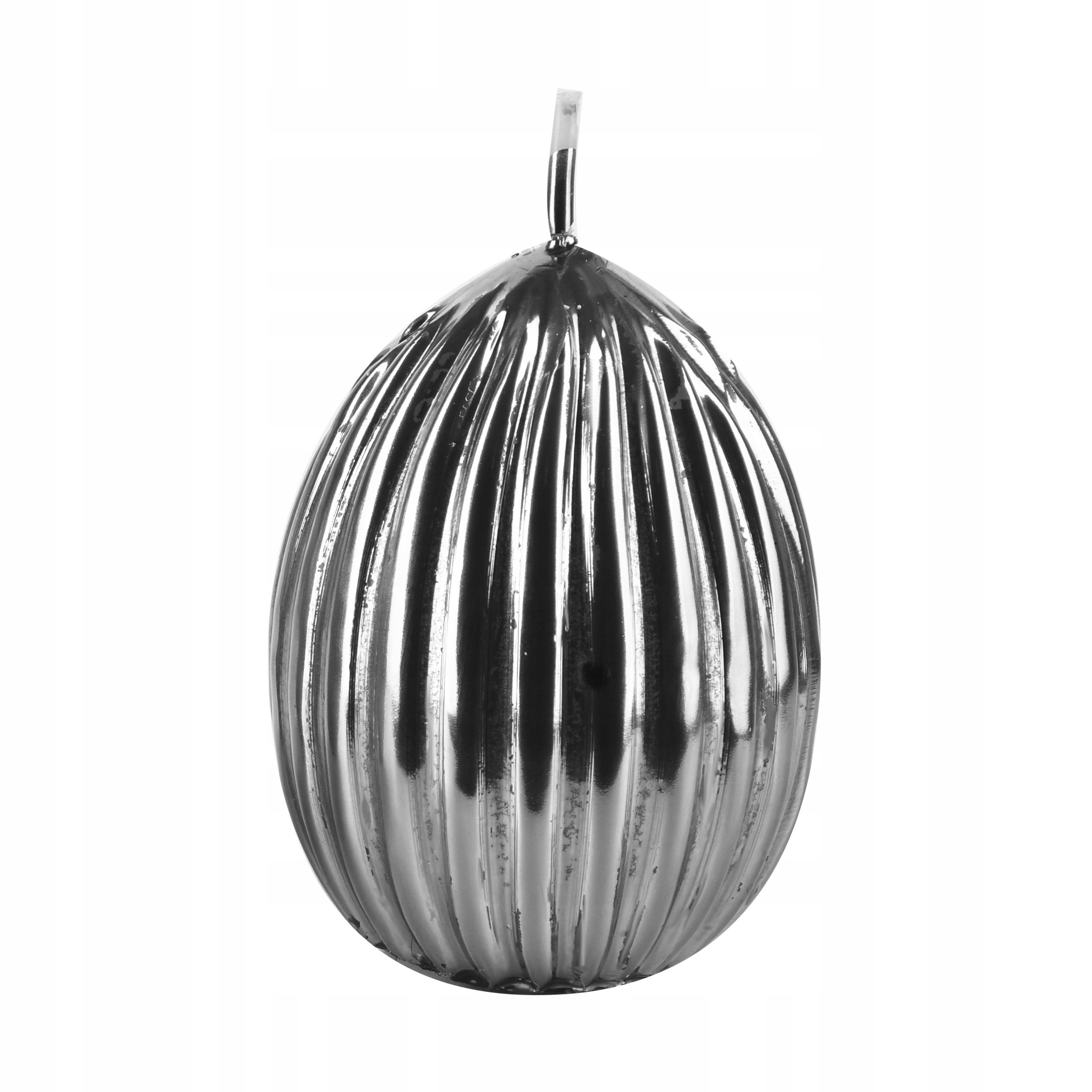 Świeca JAJKO KARBOWANE duże 7,5x10cm – Elegancka dekoracja do Twojego wnętrza