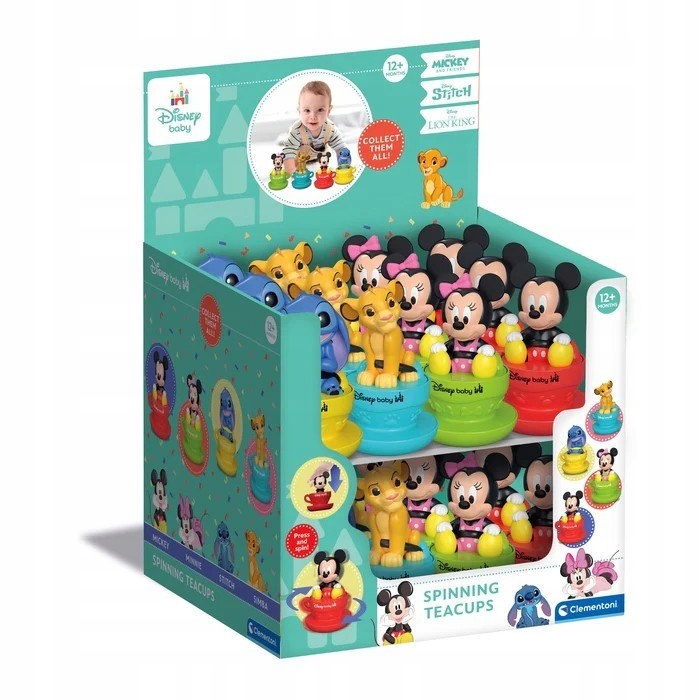 Clementoni Wirujące kubeczki Disney – Kolorowa zabawa dla najmłodszych