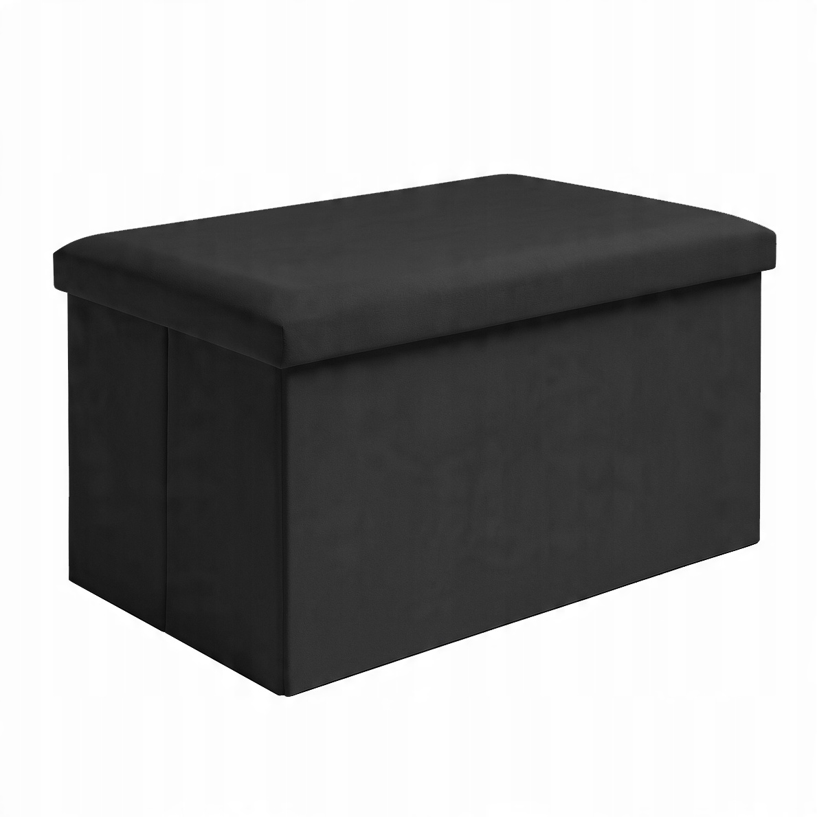 Pufa welurowa czarna 60x30x30 cm Ruhhy – Styl i funkcjonalność w Twoim wnętrzu