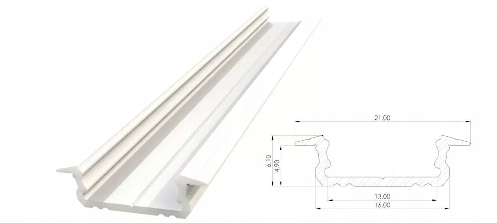 Wpuszczany profil ALU biały lakier 5x16mm 3030mm GROOVE – Elegancja i funkcjonalność w jednym