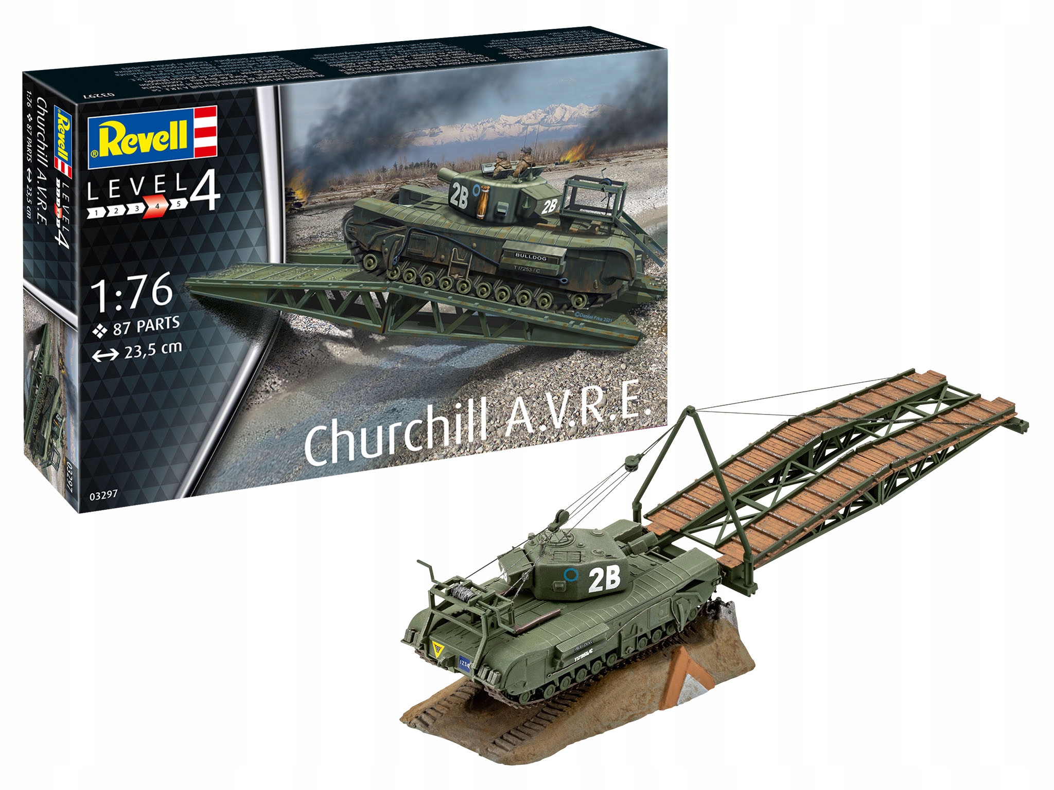 Revell Model plastikowy Churchill A.V.R.E 1/76 – Ikona II wojny światowej