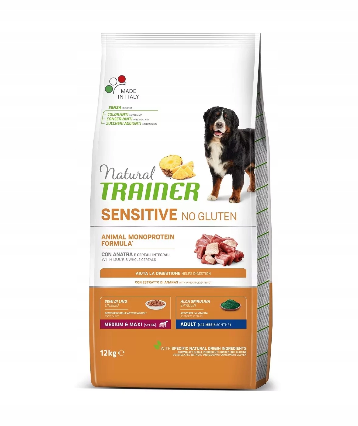 Trainer Natural Sensitive No Gluten Adult Medium Maxi Kaczka 12 kg – Idealna karma dla Twojego psa