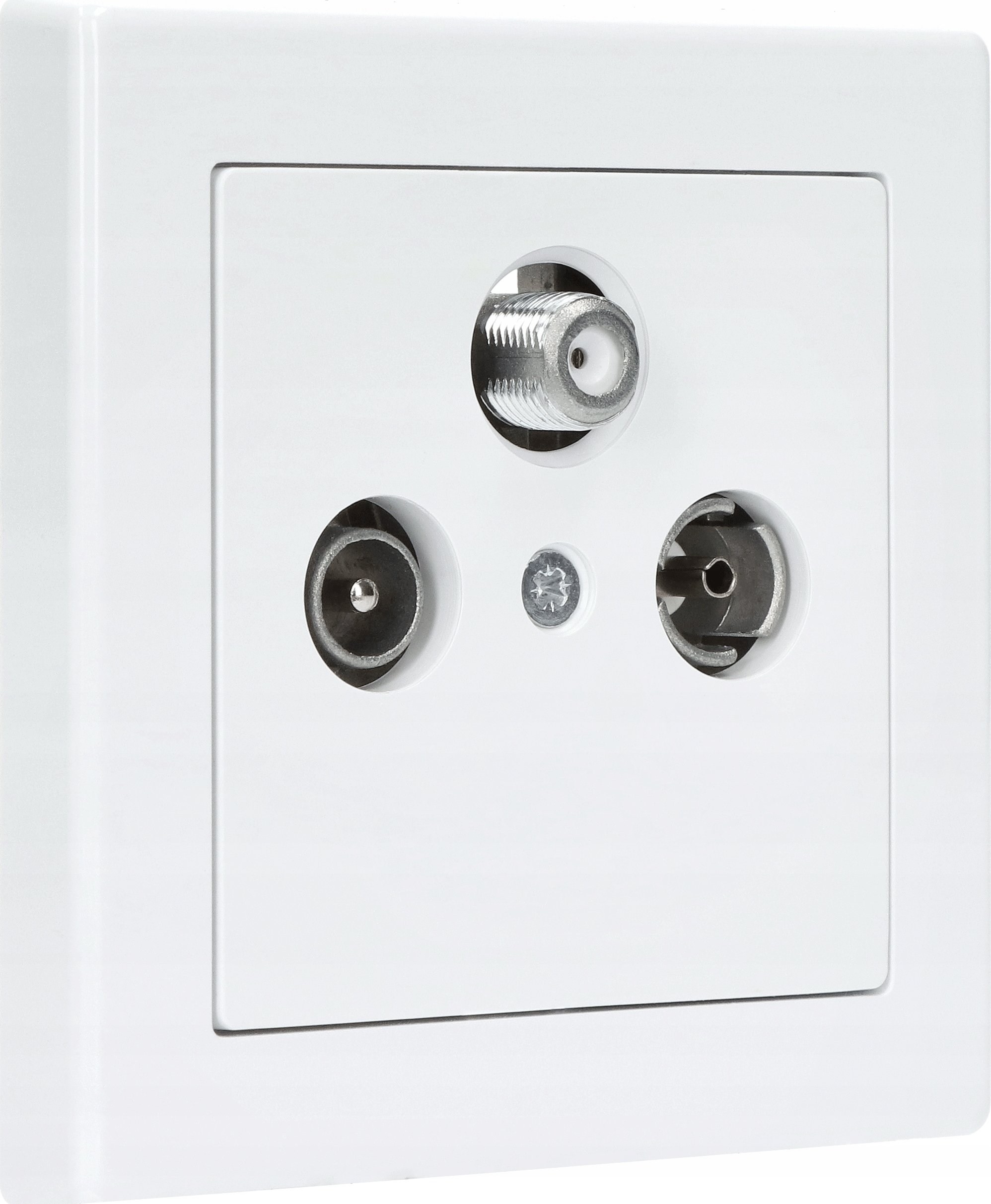 Gniazdo antenowe RTV - SAT serii JOWISZ w kolorze białym