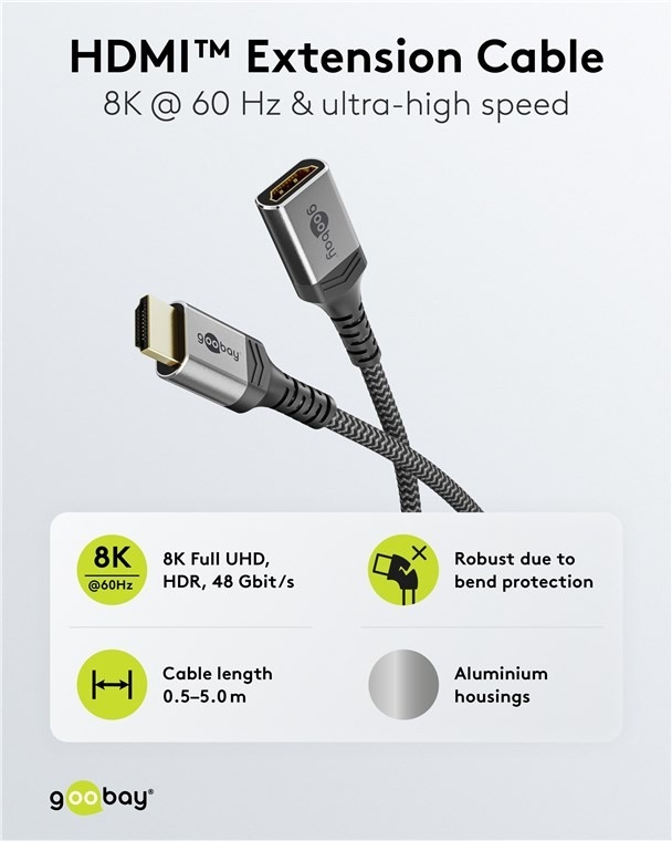 Przedłużacz HDMI™ o bardzo dużej szybkości transmisji 5m 79108 – Idealne rozwiązanie dla Twojego sprzętu