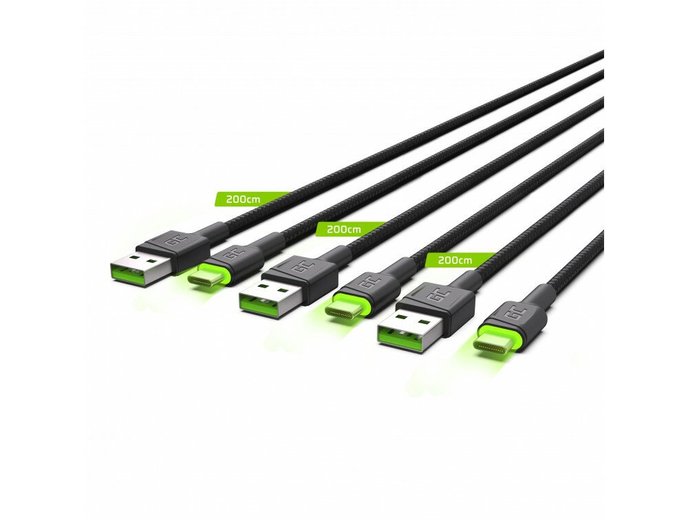 Zestaw kabli USB-A - USB-C 2 m Czarny (KABGCSET03) – Idealne rozwiązanie do ładowania