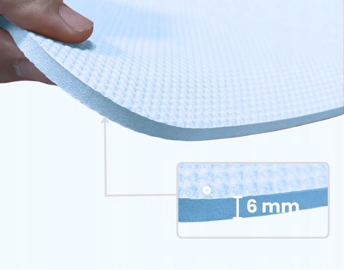 Mega komfort – Grubość 6 mm dla lepszej amortyzacji